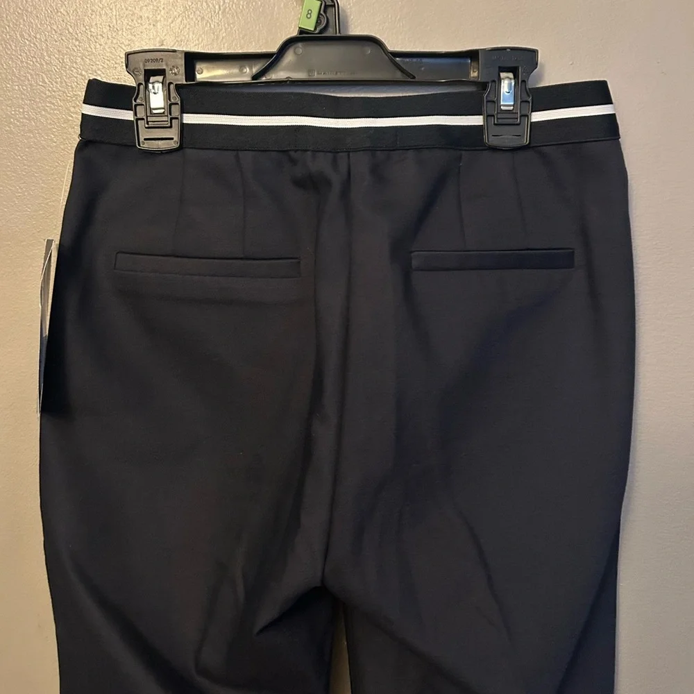 Zara pants - navy straight leg ankle length elastic back NWT - Picture 5 of 11